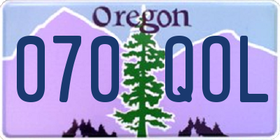 OR license plate 070QOL