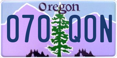 OR license plate 070QON