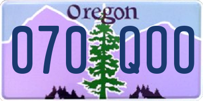 OR license plate 070QOO