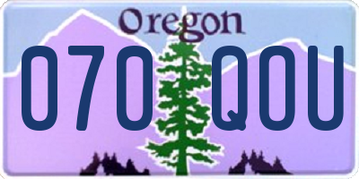 OR license plate 070QOU