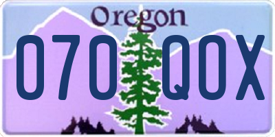 OR license plate 070QOX