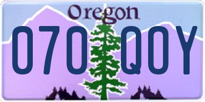 OR license plate 070QOY
