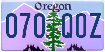 OR license plate 070QOZ