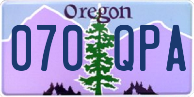 OR license plate 070QPA