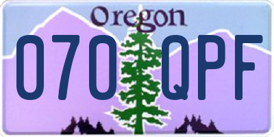 OR license plate 070QPF