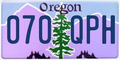 OR license plate 070QPH