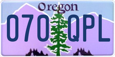 OR license plate 070QPL
