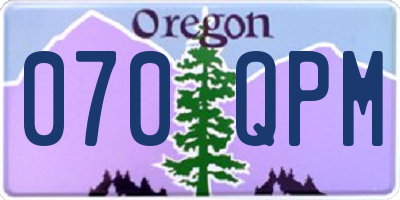 OR license plate 070QPM