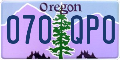 OR license plate 070QPO