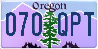 OR license plate 070QPT