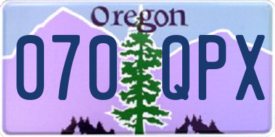 OR license plate 070QPX