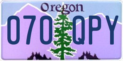 OR license plate 070QPY