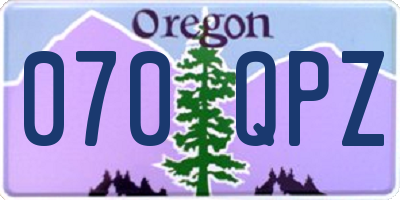 OR license plate 070QPZ