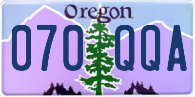 OR license plate 070QQA