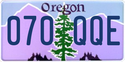 OR license plate 070QQE