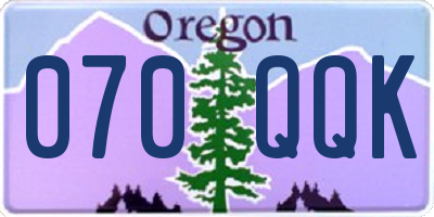 OR license plate 070QQK