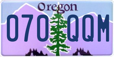 OR license plate 070QQM