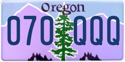 OR license plate 070QQQ
