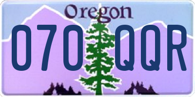 OR license plate 070QQR
