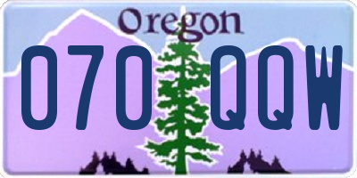 OR license plate 070QQW