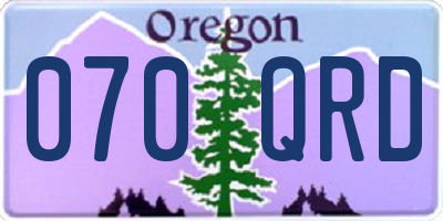 OR license plate 070QRD