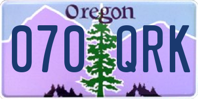 OR license plate 070QRK