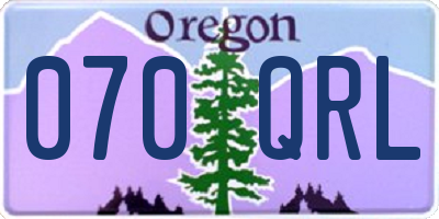 OR license plate 070QRL