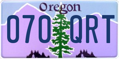 OR license plate 070QRT