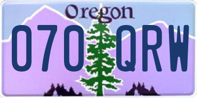 OR license plate 070QRW