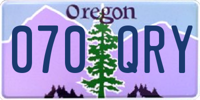 OR license plate 070QRY