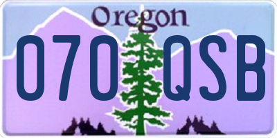 OR license plate 070QSB