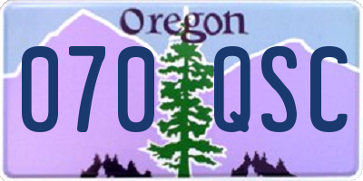OR license plate 070QSC
