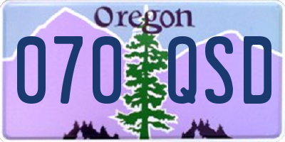 OR license plate 070QSD