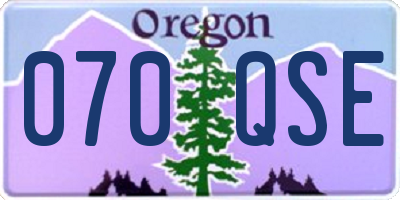 OR license plate 070QSE