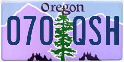 OR license plate 070QSH