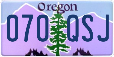 OR license plate 070QSJ