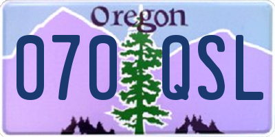 OR license plate 070QSL