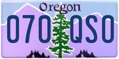 OR license plate 070QSO