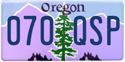 OR license plate 070QSP