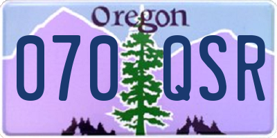 OR license plate 070QSR