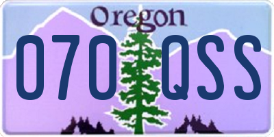 OR license plate 070QSS