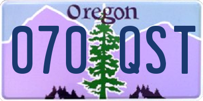 OR license plate 070QST