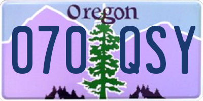 OR license plate 070QSY