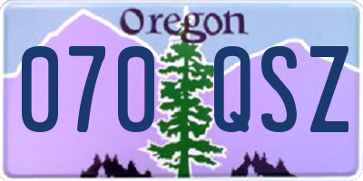 OR license plate 070QSZ