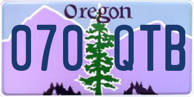 OR license plate 070QTB