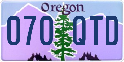 OR license plate 070QTD