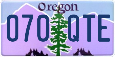 OR license plate 070QTE