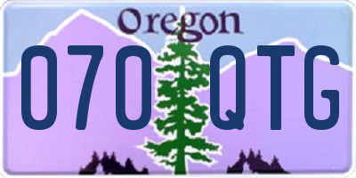 OR license plate 070QTG