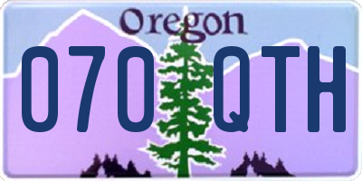 OR license plate 070QTH
