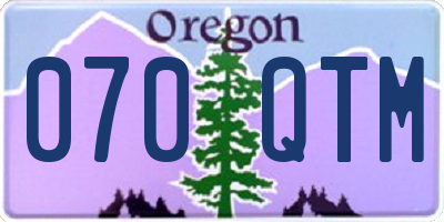 OR license plate 070QTM